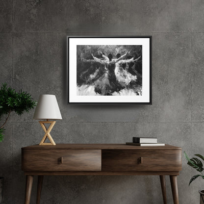 Hearts Wide and Lifted - Framed Canvas b&w Wall Art