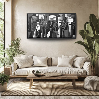 Ancestral Legacy on Ethnic Guise - Framed Canvas Wall Art