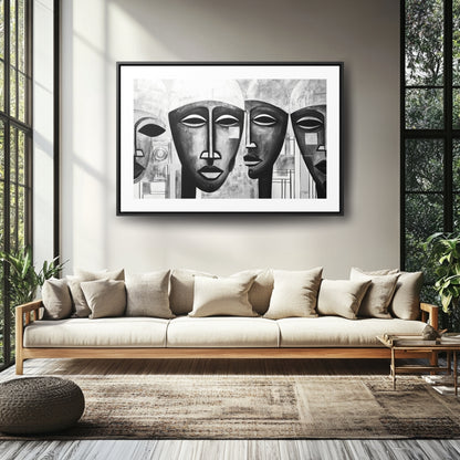 Ancestral Legacy on Ethnic Guise II - Framed Canvas Wall Art