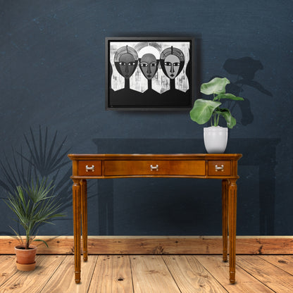 Guardian Angels - Framed Canvas b&w Wall Art