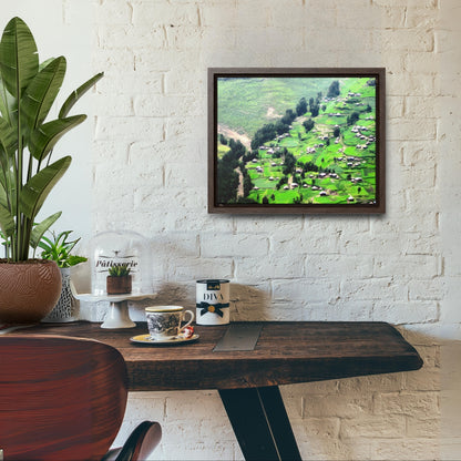 The Simien Mountain Village - Framed Canvas Photography