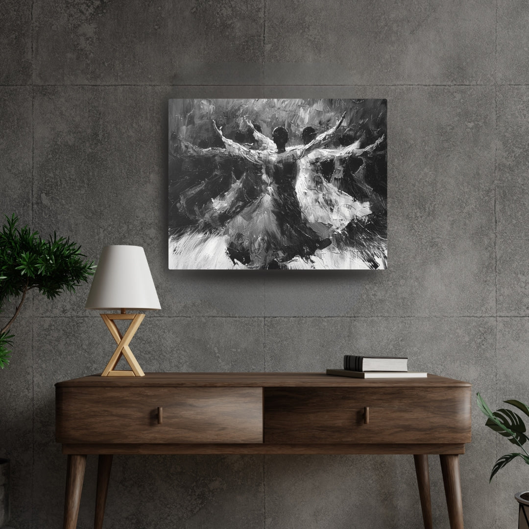 Hearts Wide and Lifted - Canvas b&w Wall Art