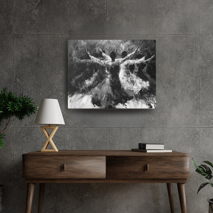 Hearts Wide and Lifted - Canvas b&w Wall Art
