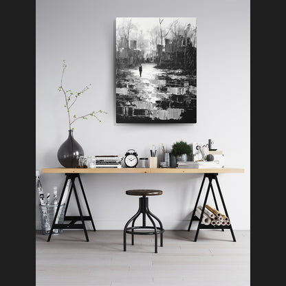 Solitude's Wisdom - Canvas b&w Wall Art