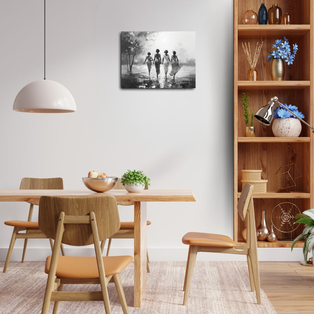 Sunlit Stroll - Canvas b&w Wall Art