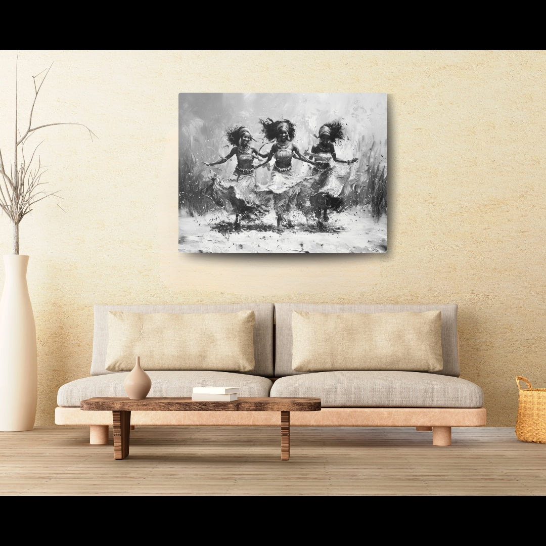 Windswept Rhythm - Canvas b&w Wall Art