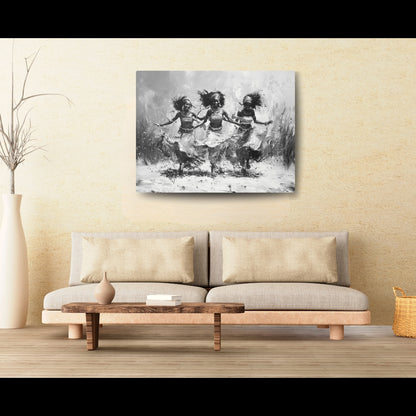 Windswept Rhythm - Canvas b&w Wall Art