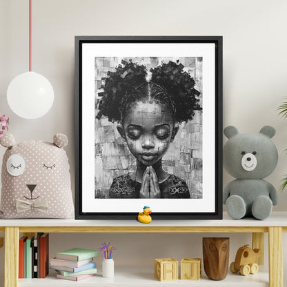 Whispers of Hope - Framed Canvas b&w Wall Art