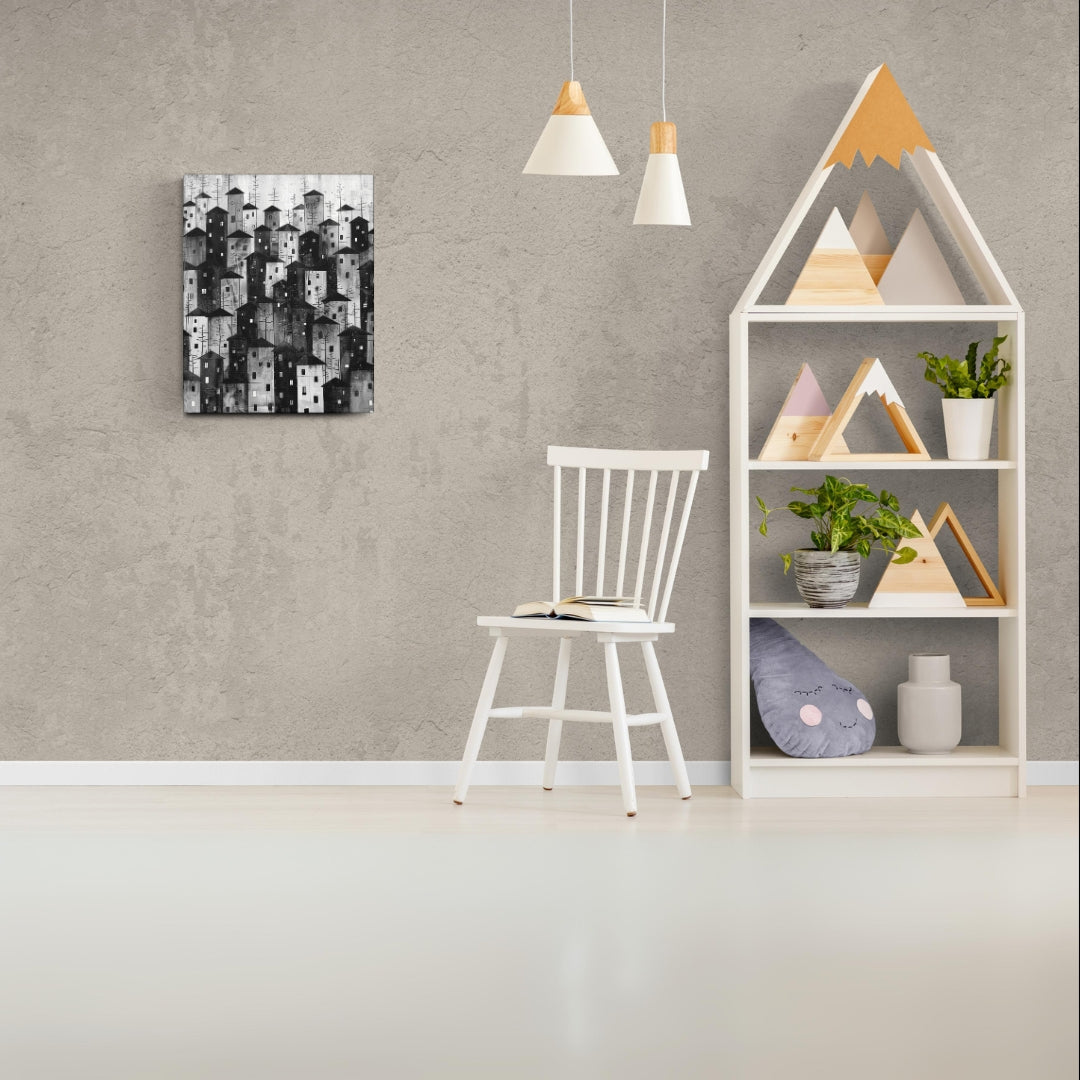 City of Inner Heights - Canvas b&w Wall Art