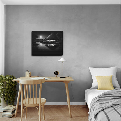 Moonlit Serenity - Canvas b&w Wall Art