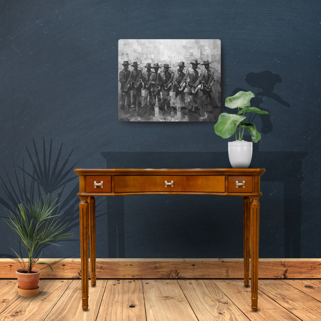 Sax Clan Harmony - Canvas b&w Wall Art