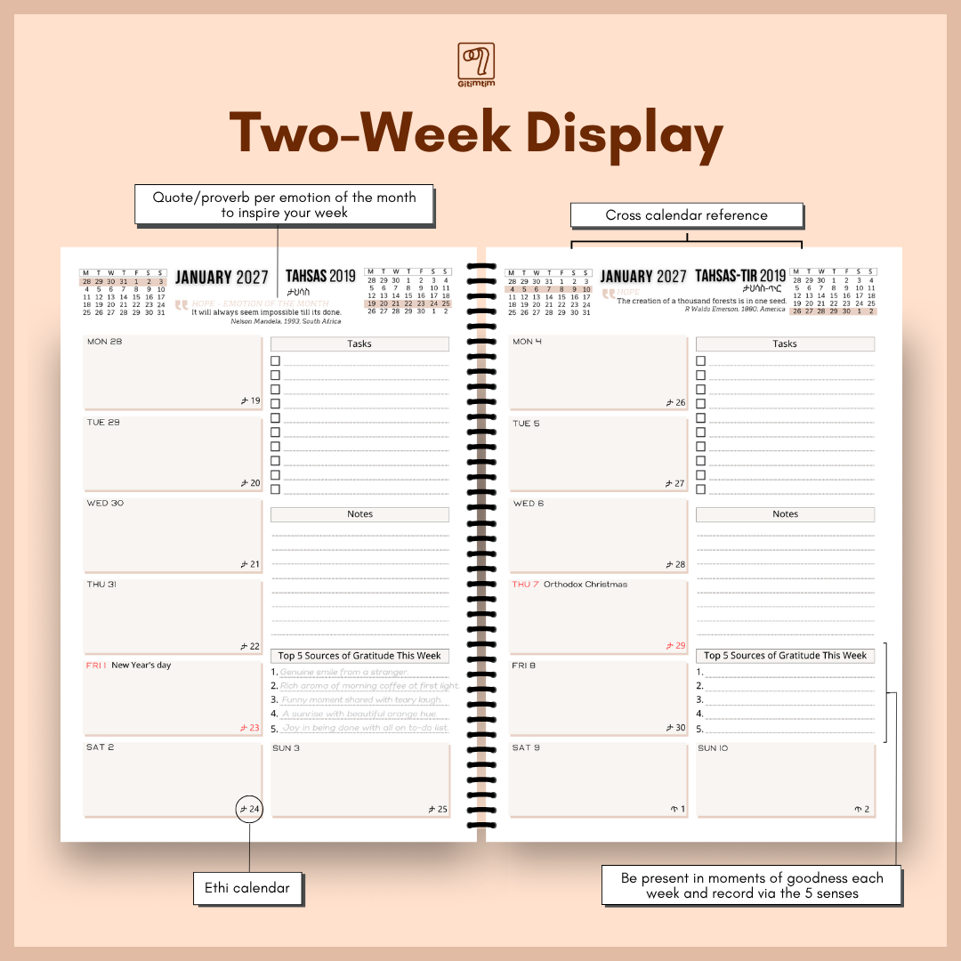 2027 Dual-Calendar Planner & Organizer | Ethiopian + Gregorian | 7 × 10
