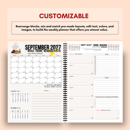 2027 Dual-Calendar Planner & Organizer | Ethiopian + Gregorian | 7 × 10