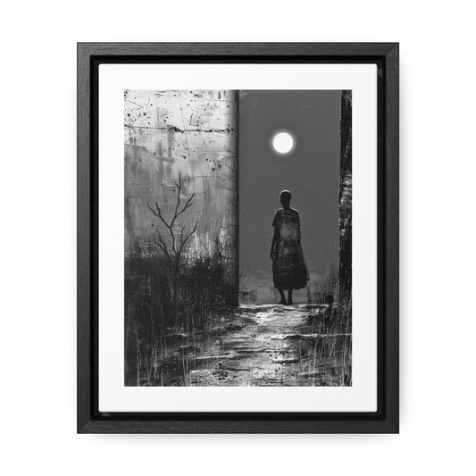 Turned the Corner - Framed Canvas b&w Wall Art