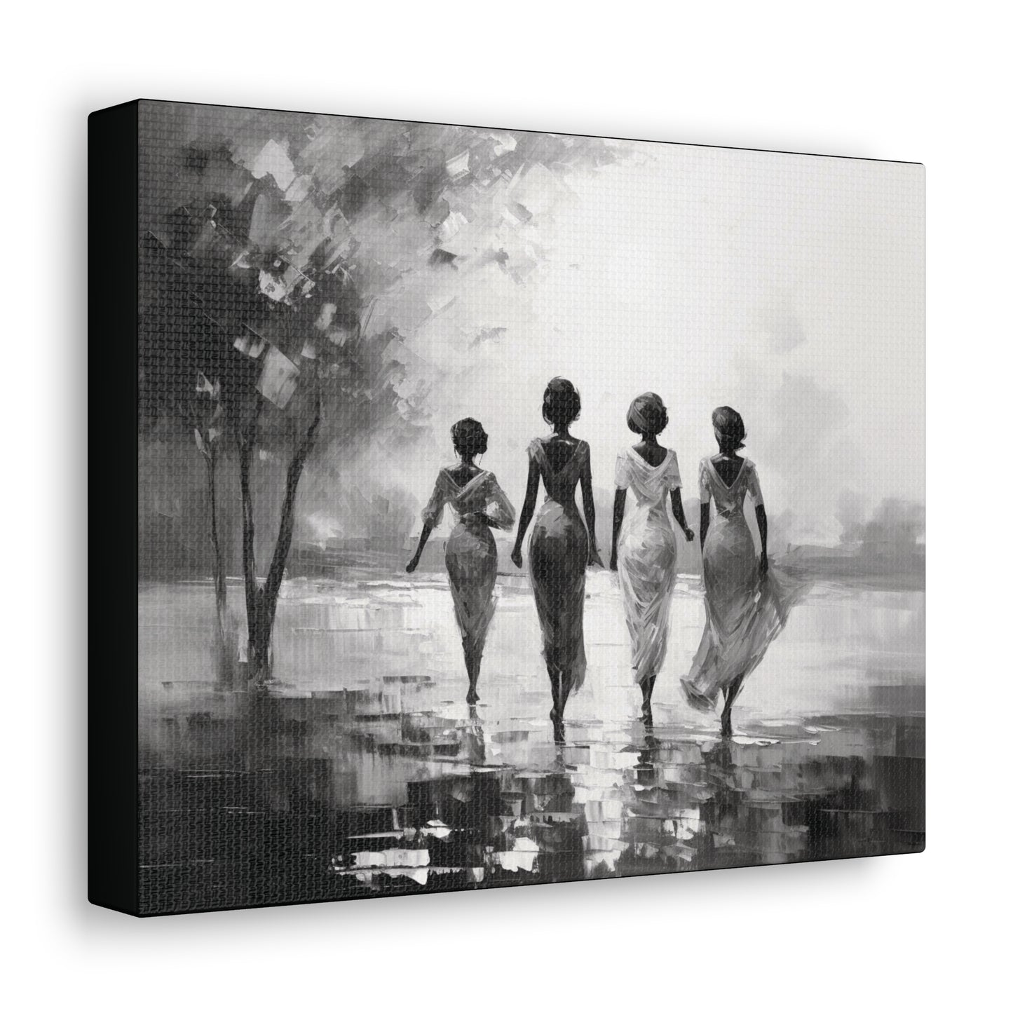 Sunlit Stroll - Canvas b&w Wall Art