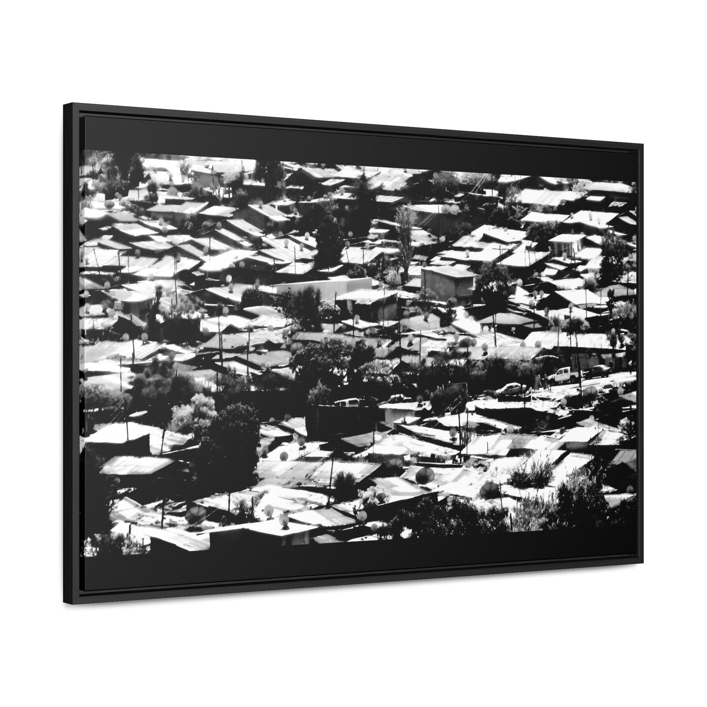 The Hood: a Mercato Mosaic - Framed Canvas b&w Photography