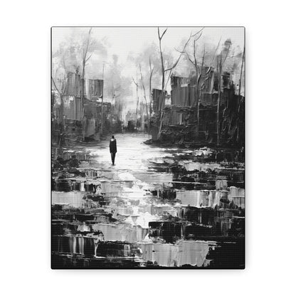 Solitude's Wisdom - Canvas b&w Wall Art