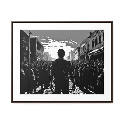 ሳይደፈርስ አይጠራም - Framed Canvas b&w Wall Art