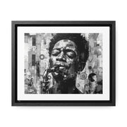 Soul of the Sax - Framed Canvas b&w Wall Art