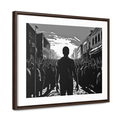ሳይደፈርስ አይጠራም - Framed Canvas b&w Wall Art