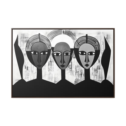 Guardian Angels - Framed Canvas b&w Wall Art