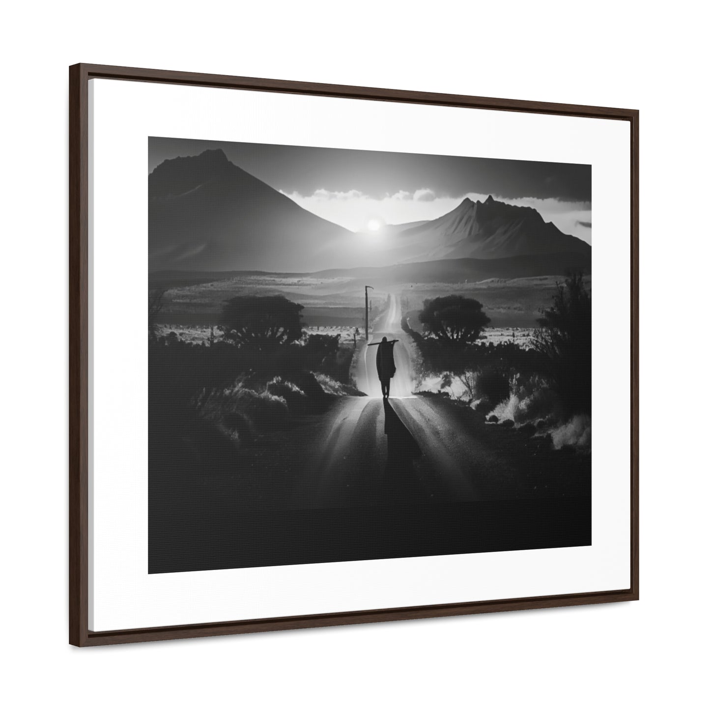 'Not without purpose' - Framed Canvas b&w Wall Art
