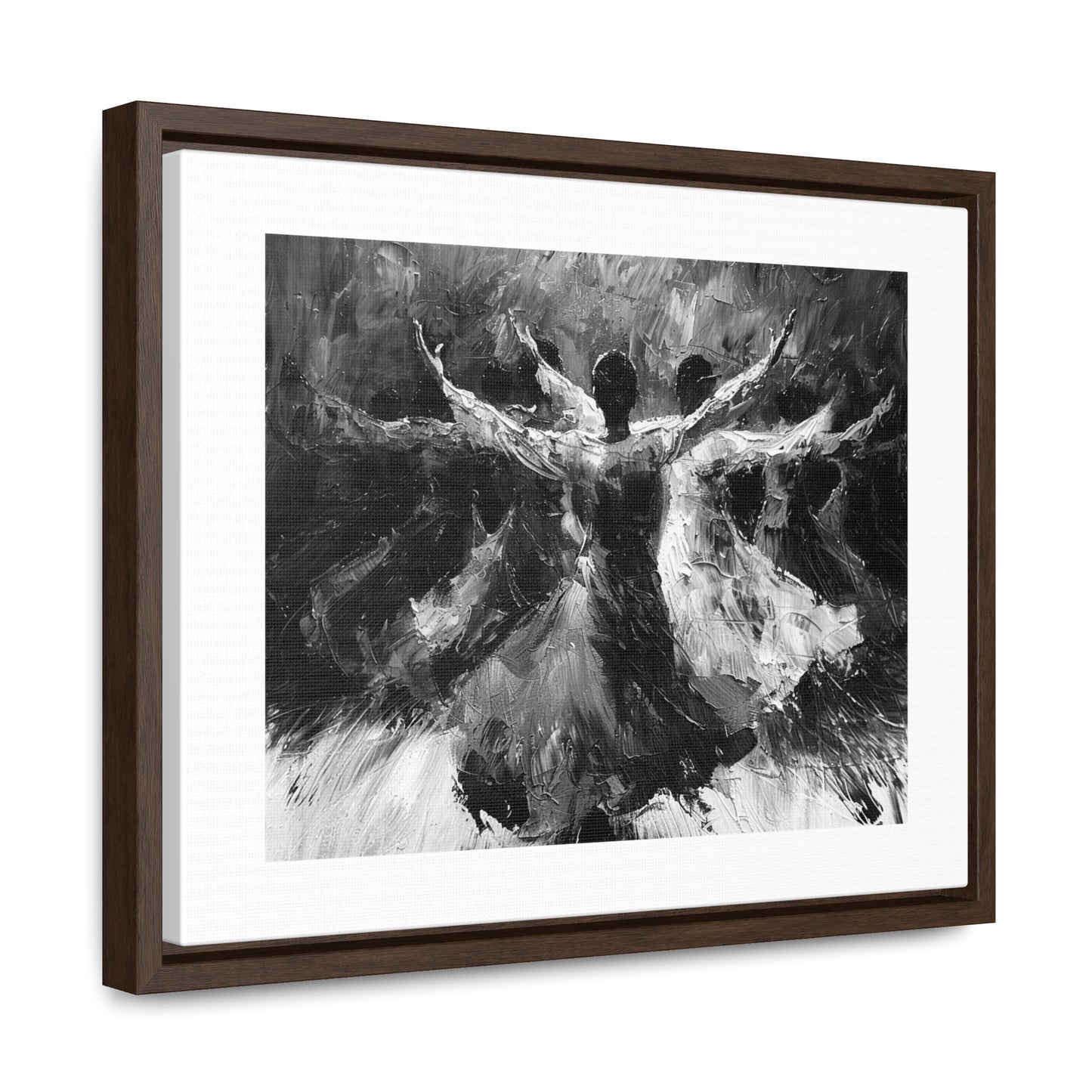 Hearts Wide and Lifted - Framed Canvas b&w Wall Art