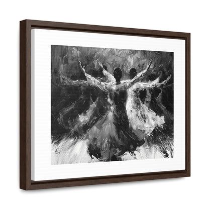 Hearts Wide and Lifted - Framed Canvas b&w Wall Art