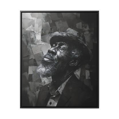 Gratitude's Whisper ተመስገን አምላኬ - Framed Canvas b&w Wall Art