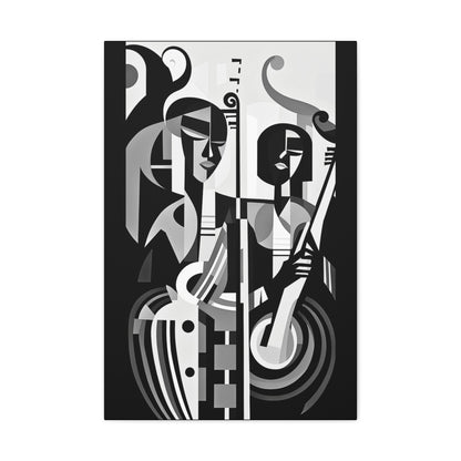 The Melodic Duo - Canvas b&w Wall Art