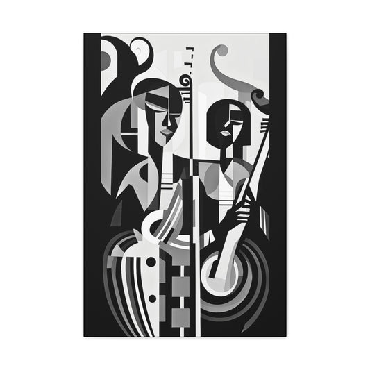 The Melodic Duo - Canvas b&w Wall Art