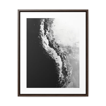 Yin Yang Shore - Framed Canvas b&w Wall Art