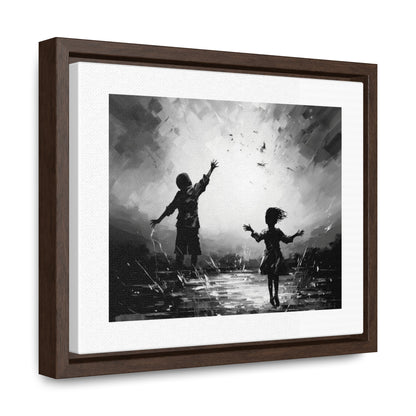 Playing with Light - Framed Canvas b&w Wall Art