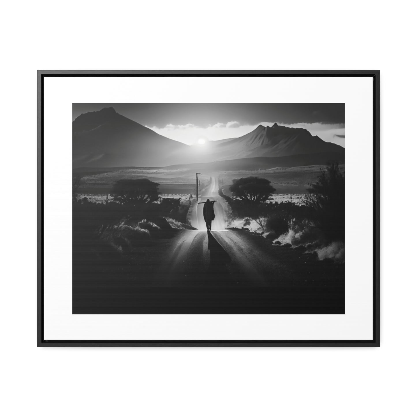 'Not without purpose' - Framed Canvas b&w Wall Art
