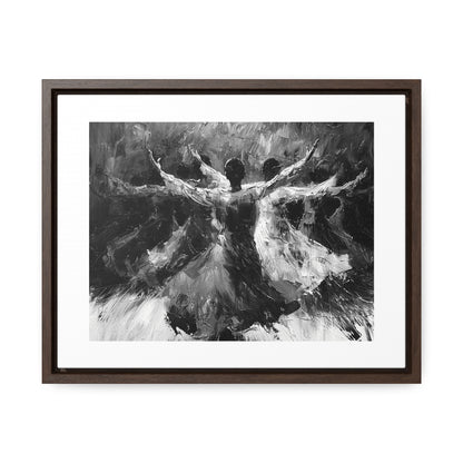 Hearts Wide and Lifted - Framed Canvas b&w Wall Art