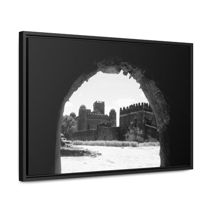 Through the Lion's Jaws - Framed Canvas Photography b&w