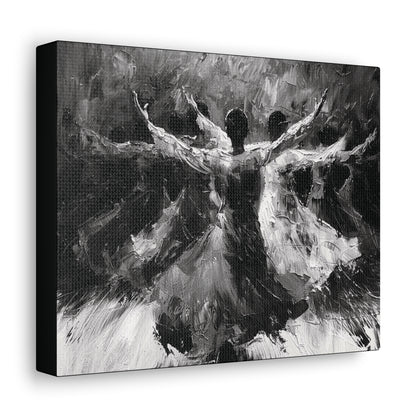 Hearts Wide and Lifted - Canvas b&w Wall Art