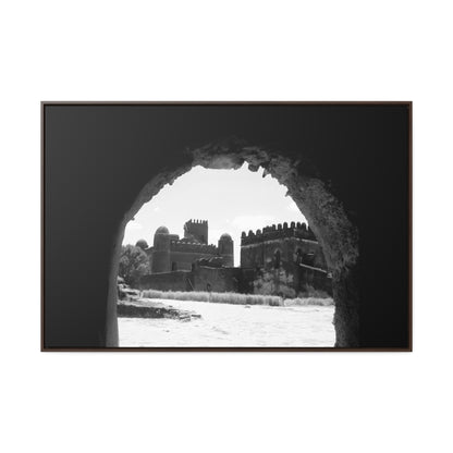 Through the Lion's Jaws - Framed Canvas Photography b&w