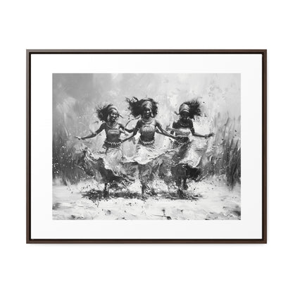 Windswept Rhythm - Framed Canvas b&w Wall Art