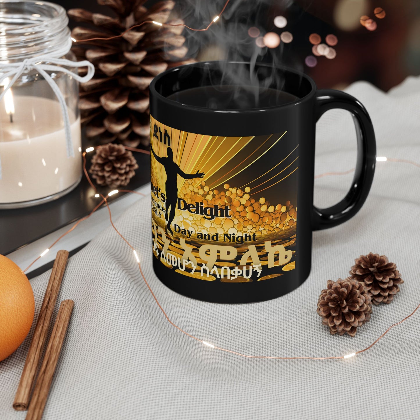 The Abundant Man Ceramic Mug, black