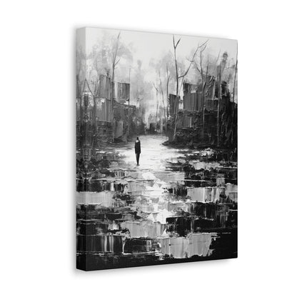 Solitude's Wisdom - Canvas b&w Wall Art