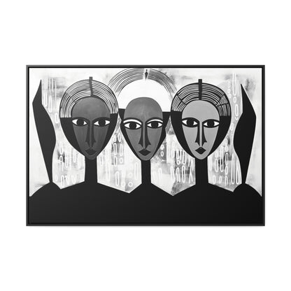 Guardian Angels - Framed Canvas b&w Wall Art