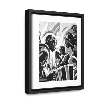 Street Pulse - Framed Canvas b&w Wall Art