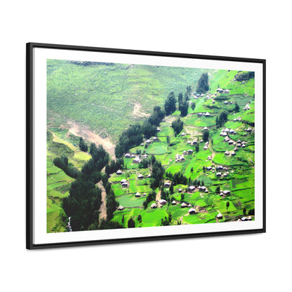 The Simien Mountain Village - Framed Canvas Photography