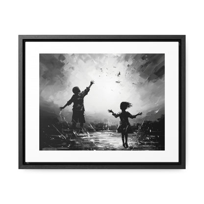 Playing with Light - Framed Canvas b&w Wall Art