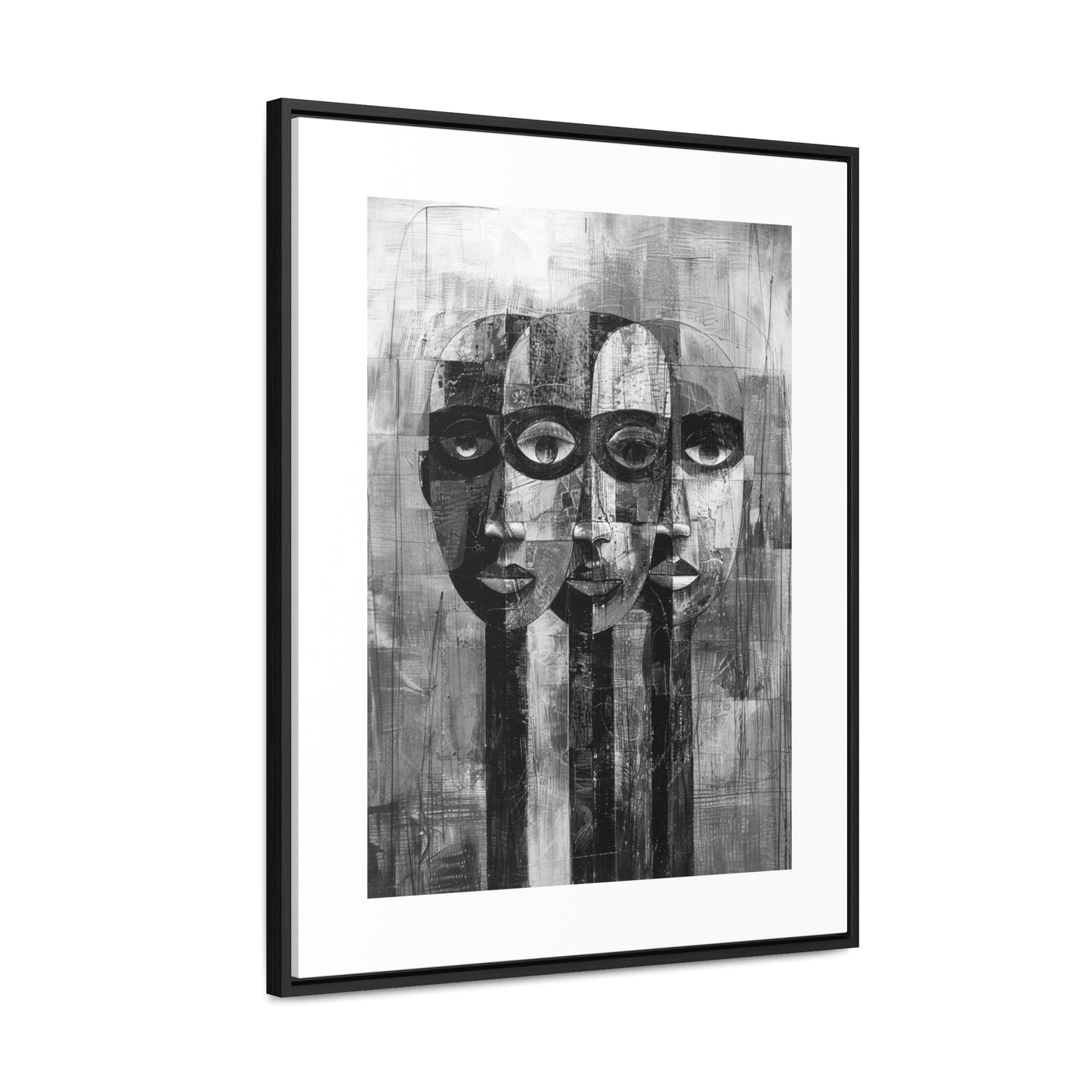Beneath the Veil - Framed Canvas b&w Wall Art