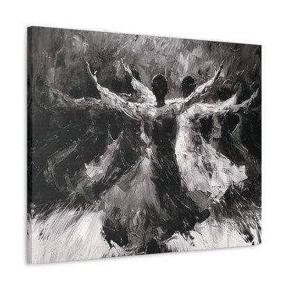 Hearts Wide and Lifted - Canvas b&w Wall Art
