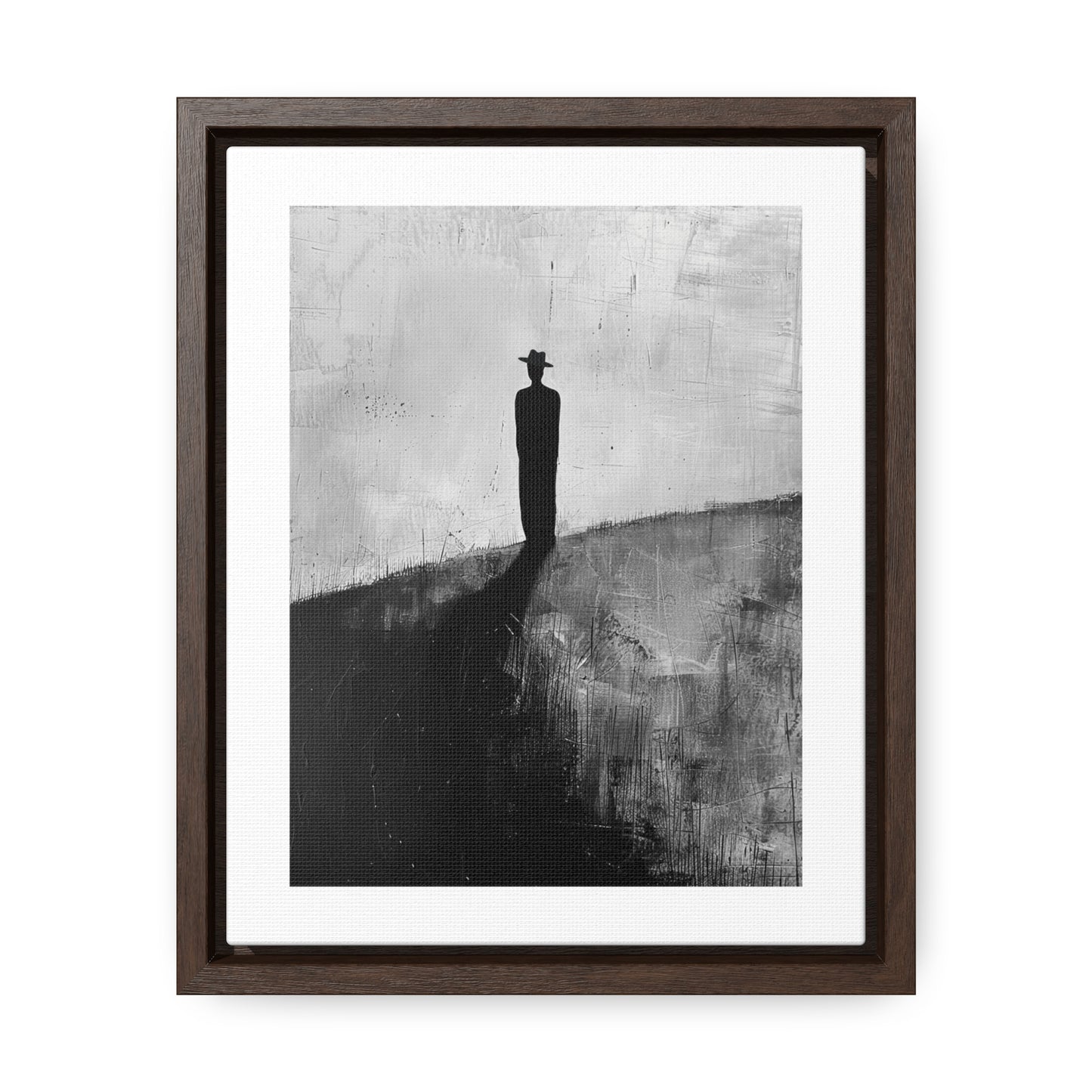 Alone, not Lonely - Framed Canvas Wall b&w Art