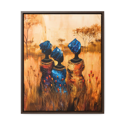 Sisters of the Savannah - Framed Canvas Wall Art