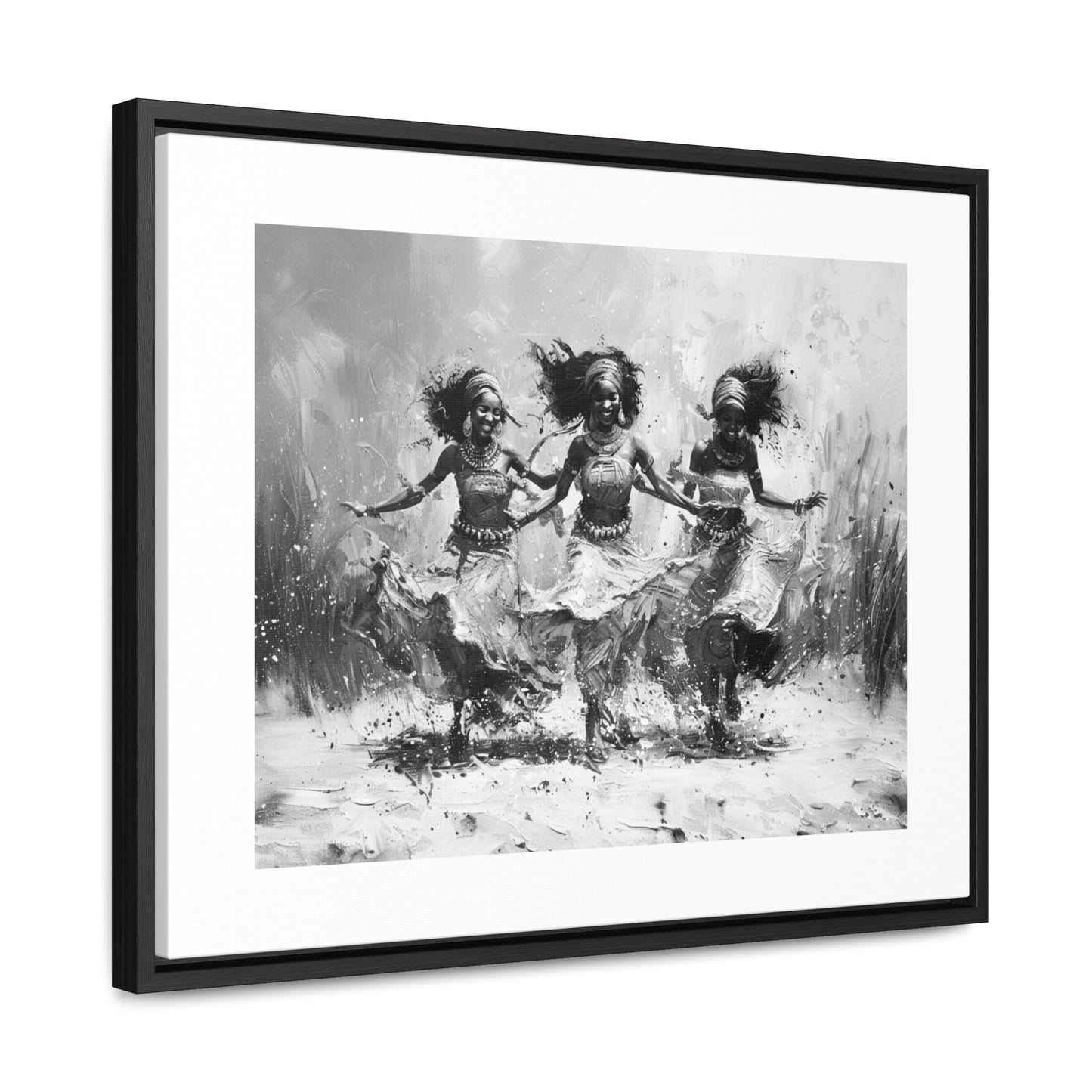 Windswept Rhythm - Framed Canvas b&w Wall Art